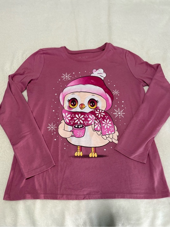 The Children's Place Other - The Children's Place Pink Plum Owl Winter Graphic Long Sleeve Top